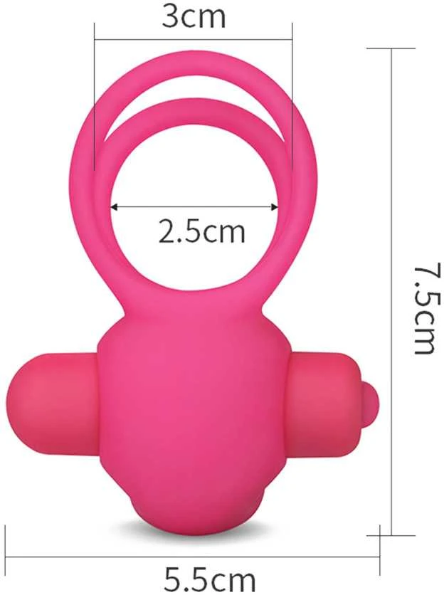 „Lovetoy“ dvigubas vibruojantis penio žiedas, rožinis