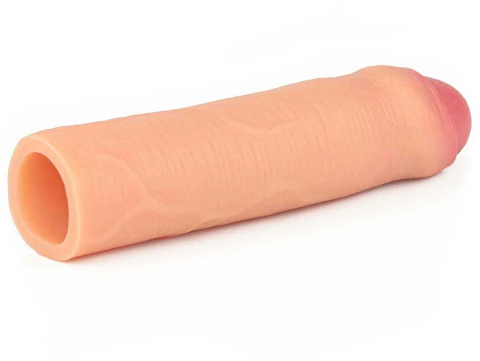 Lovetoy Pridėti 2,5 cm revoliucinį silikoninį „Nature“ ilgintuvą neapipjaustytam