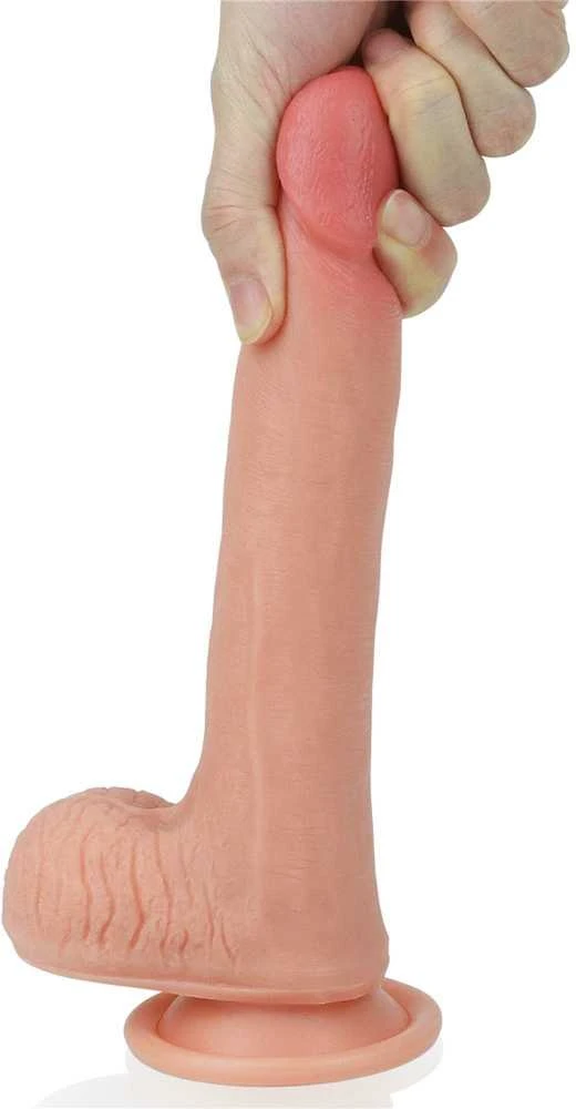 Lovetoy Platinum 8 colių dvigubo sluoksnio platininis silikoninis penis