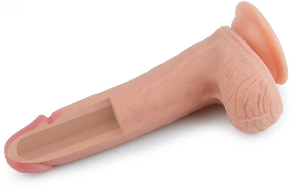 Lovetoy Platinum 8 colių dvigubo sluoksnio platininis silikoninis penis