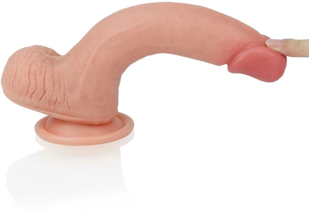 Lovetoy Platinum 8 colių dvigubo sluoksnio platininis silikoninis penis