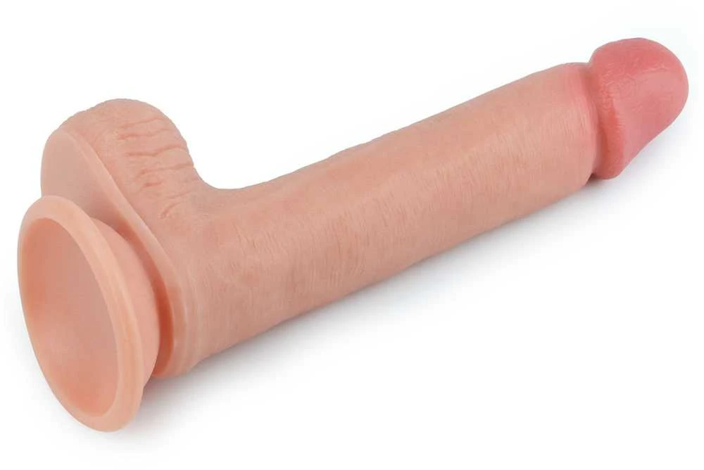 Lovetoy Platinum 8 colių dvigubo sluoksnio platininis silikoninis penis
