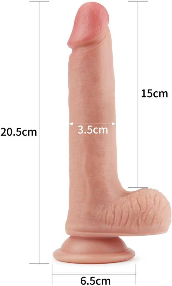 Lovetoy Platinum 8 colių dvigubo sluoksnio platininis silikoninis penis