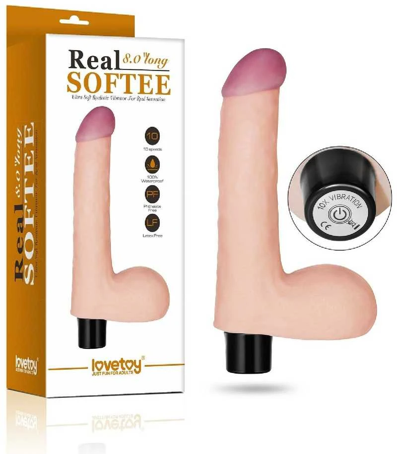 LOVETOY Reel Softee Vibratorius su kamuoliukais Flesh 8,0"