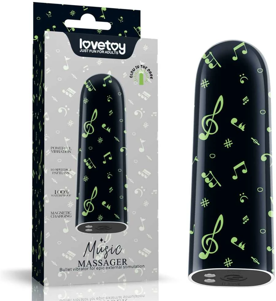 LOVETOY įkraunamas šviečiantis tamsoje muzikos masažuoklis