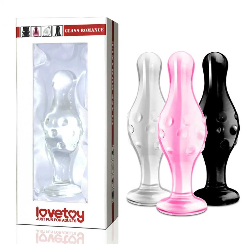 Lovetoy Rožinė korek analny stiklinis stylowy su wypustkami