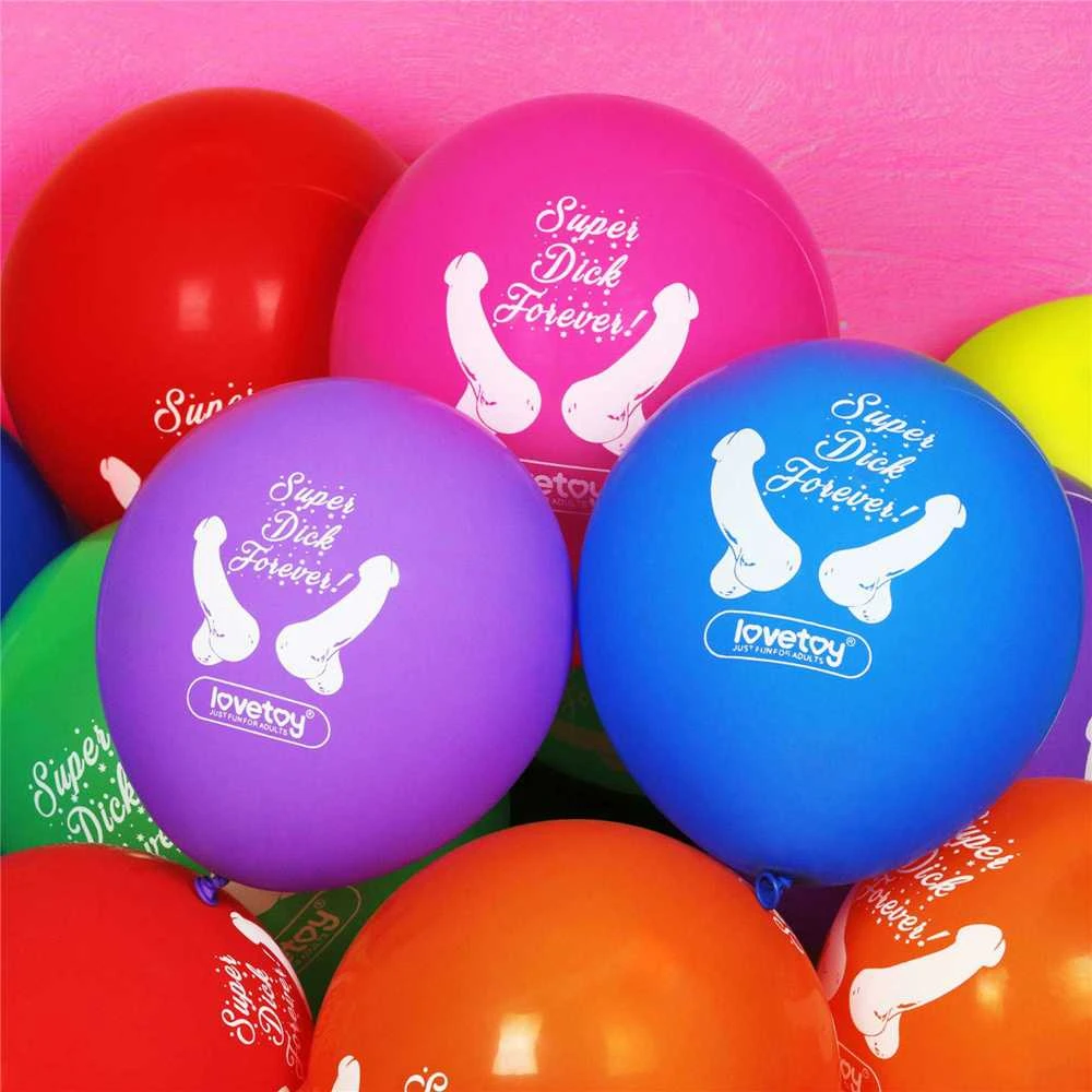 Lovetoy „Super Dick Forever Bachelorette“ balionai (7 vnt. pakuotėje)