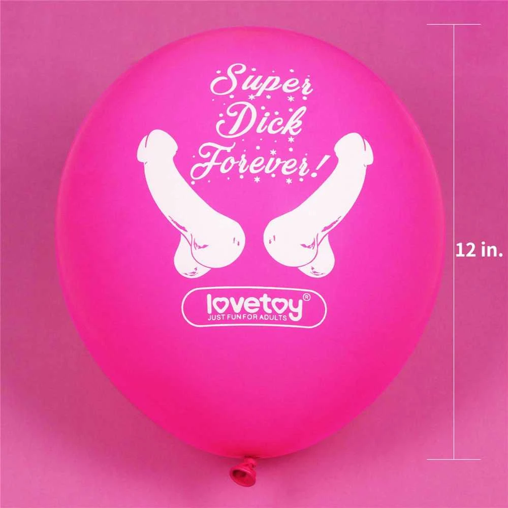 Lovetoy „Super Dick Forever Bachelorette“ balionai (7 vnt. pakuotėje)