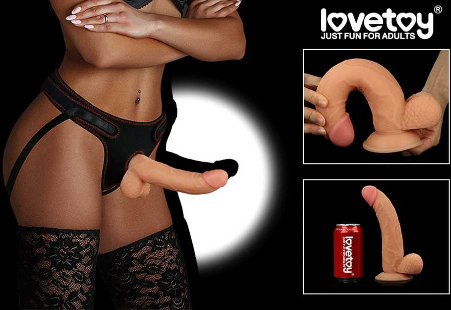 Lovetoy Strap-on lankstus dildo tikroviškas penis 21 cm