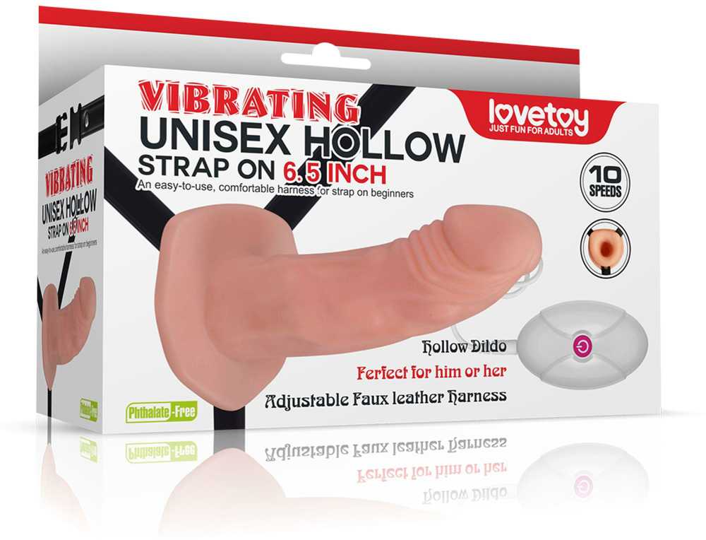 LOVETOY vibruojantis unisex tuščiaviduris dirželis