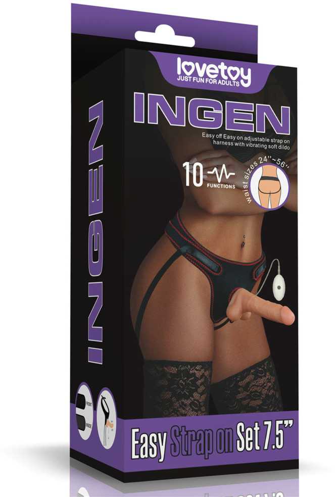 Lovetoy Vibruojantis „Easy Strapon“ rinkinys 7,5 colio