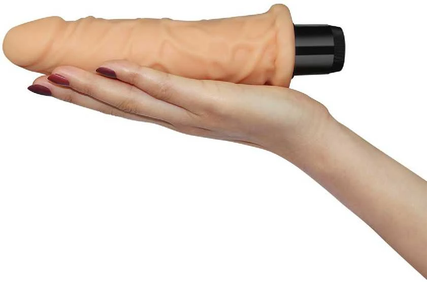 „Lovetoy“ vibratorius, natūralus, gyslotas, vibruojantis penis, 20 cm