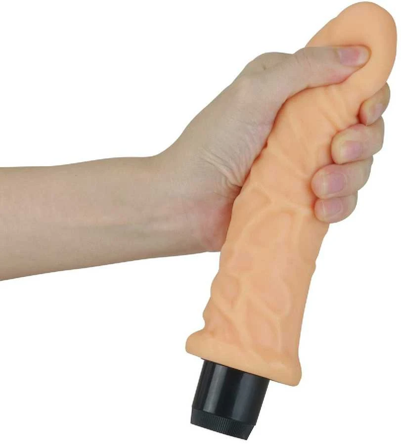 „Lovetoy“ vibratorius, natūralus, gyslotas, vibruojantis penis, 20 cm