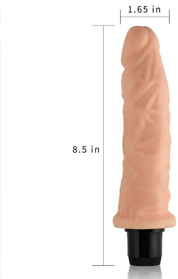„Lovetoy“ vibratorius, natūralus, gyslotas, vibruojantis penis, 20 cm