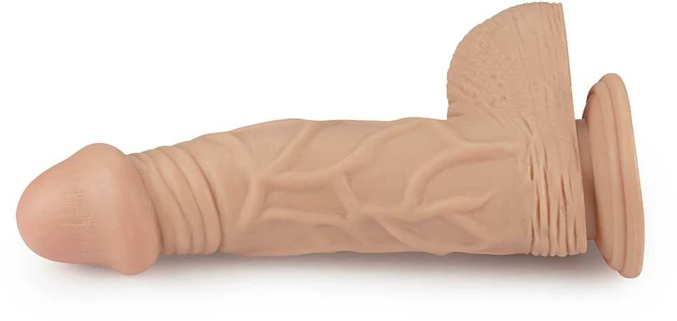 Lovetoy 9 colių ilgio itin stiprus vibruojantis dildo su minkšta oda