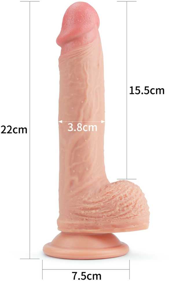 „Lovetoy“ didelis dildas realistiškas penis su siurbtuku