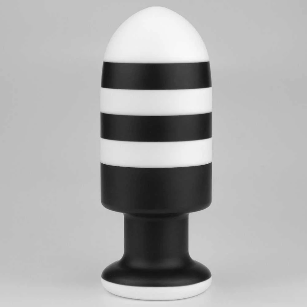 Lovetoy ANALINIS KAIŠTUKAS JUODA-BALTA SILIKONINIS ANALINIS KAIŠTUKAS 19,5 CM