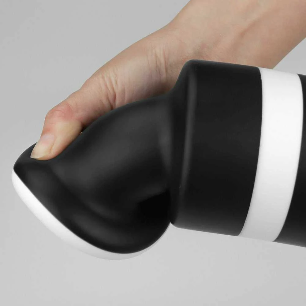 Lovetoy ANALINIS KAIŠTUKAS JUODA-BALTA SILIKONINIS ANALINIS KAIŠTUKAS 19,5 CM