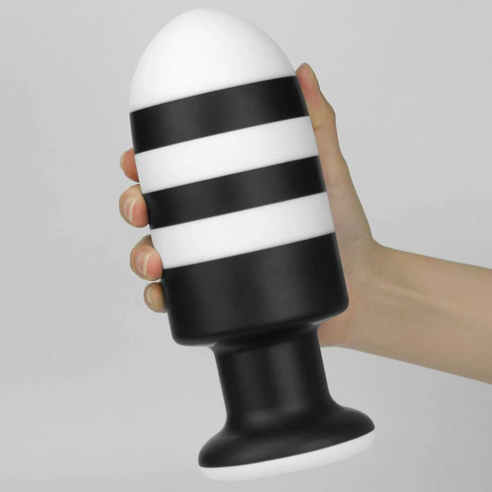 Lovetoy ANALINIS KAIŠTUKAS JUODA-BALTA SILIKONINIS ANALINIS KAIŠTUKAS 19,5 CM