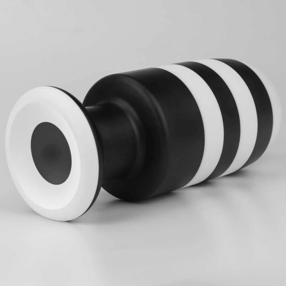 Lovetoy ANALINIS KAIŠTUKAS JUODA-BALTA SILIKONINIS ANALINIS KAIŠTUKAS 19,5 CM