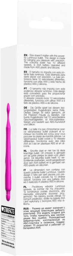 Luminous By Shots Šviečiantis Bullet Vibrator 10 režimų apvalus antgalis