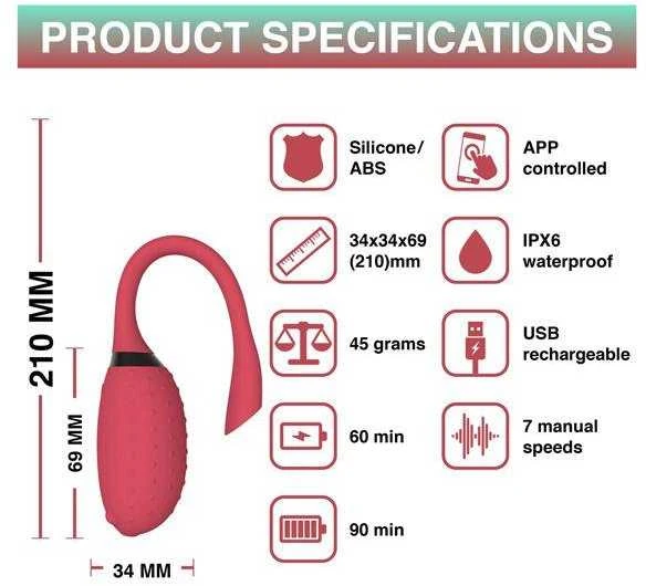 Magic Motion - Fugu Smart Wearable Vibrator Raudona