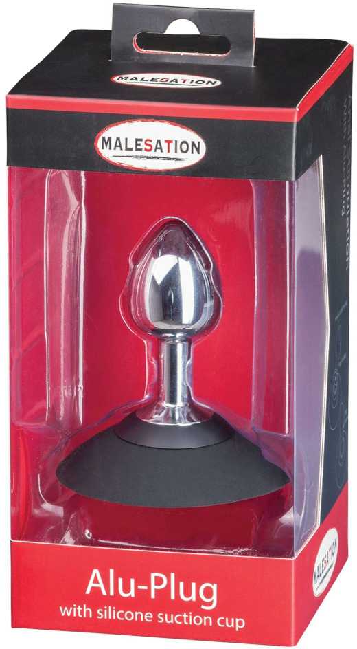 MALESATION Alu-Plug su siurbtuku mažas, chromuotas