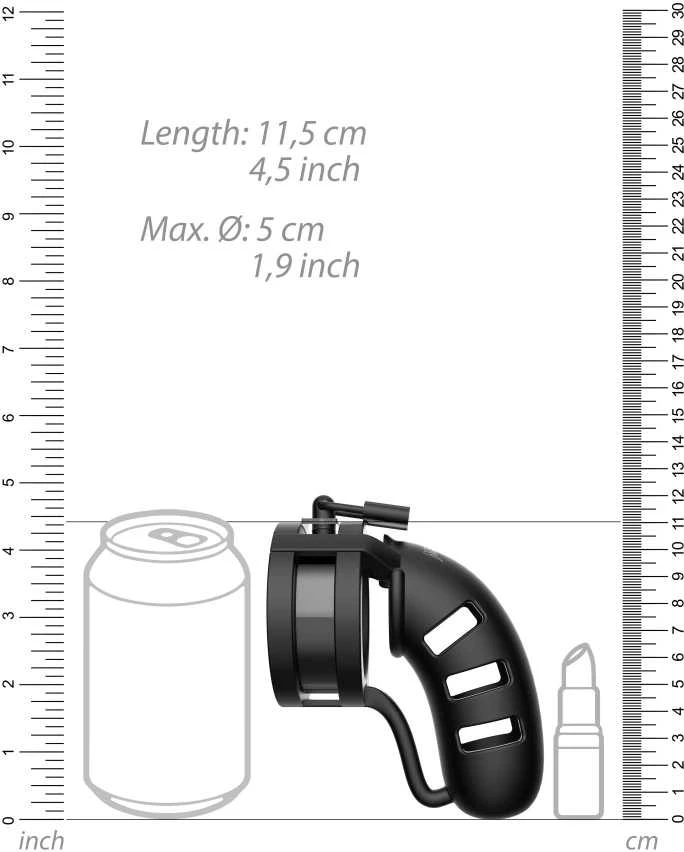 Mancage By Shots Model 19 Chastity Cock narvas su kamuoliukų skeltuvu - 4,5 / 11,5 cm