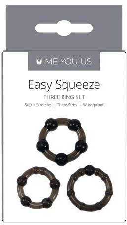 Me You Us Easy Squeeze Gaidžio žiedų rinkinys Juodas