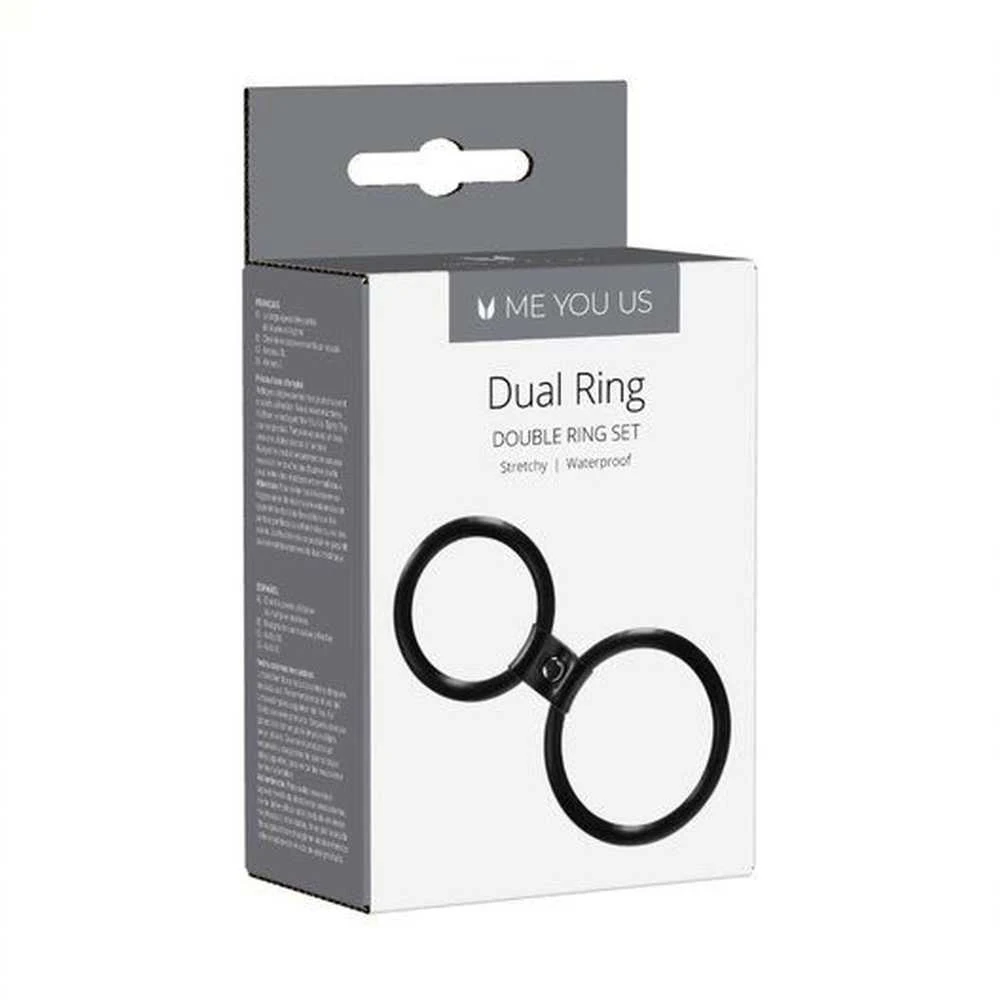 Pierścień- Me You Us Dual Ring Gaidžio žiedas Juodas
