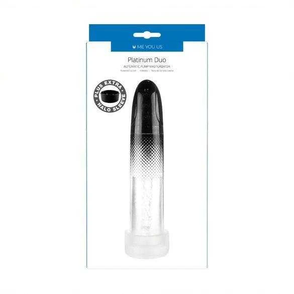 Me You Us Platinum Duo Automatic Pump Masturbator Clear/Juodas
