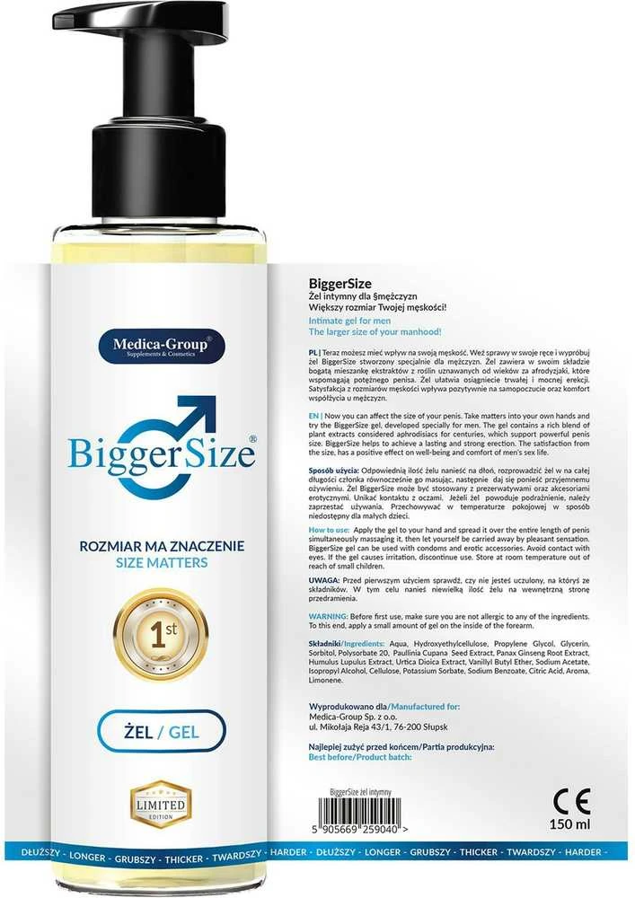 Medica MEDICA-GROUP_Bigger Size intymus gelis vyrams skirtas varpos didinimui 150ml