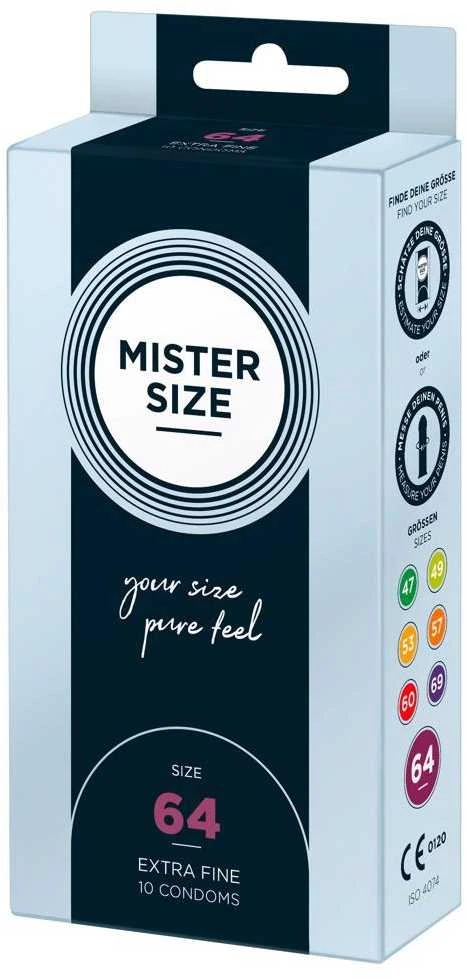 Mister Size PIECES Mister Dydis - 64 mm Prezervatyvai 10 vnt