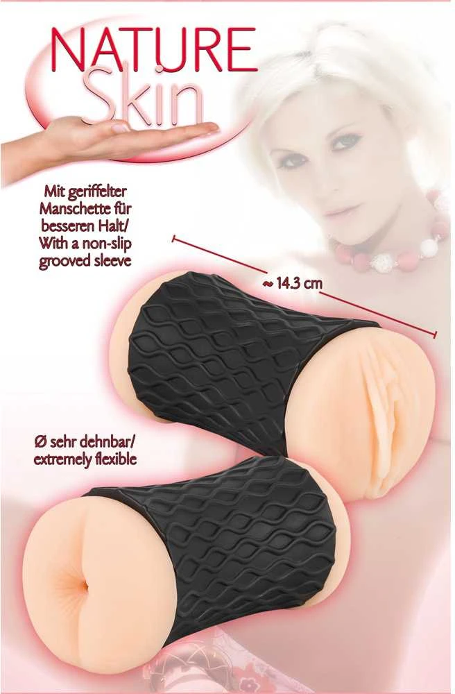 Orion Nature Skin Pussy & Ass dviejų galų masturbatorius