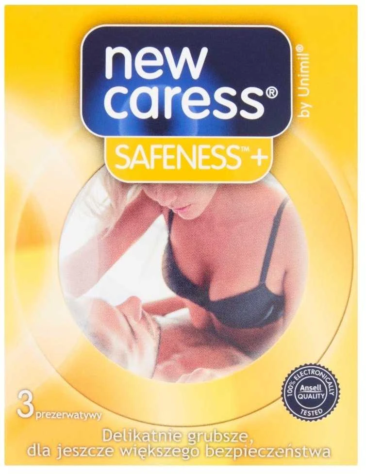 New Caress Nauji „Caress“ prezervatyvai, saugūs ir drąsūs, stiprūs lytiniai santykiai, 3 vnt.