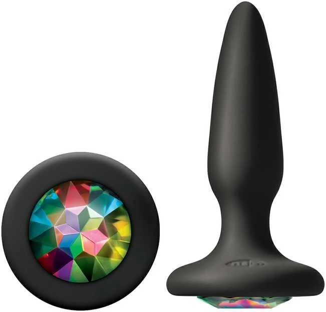 Glams mini analinis kamštis su vaivorykštiniu kristalu