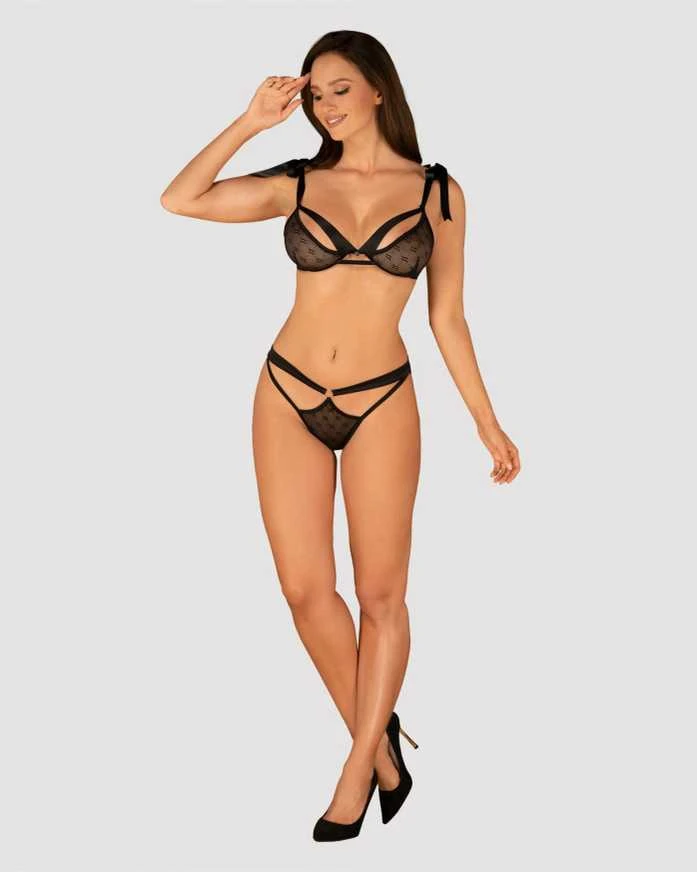 Obsessive seksualus 2 dalių komplektas Obsessivia 2-pcs Set Juodas S/M