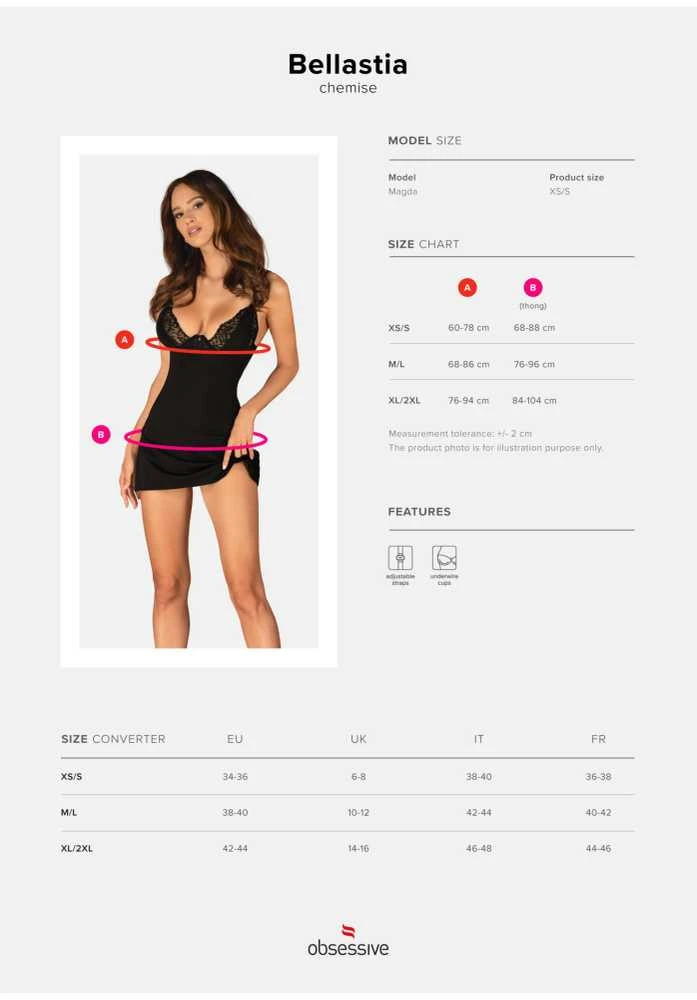 Obsessive – Bellastia chemise & stringai XL/2XL