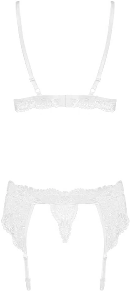 Obsessive - 810-SEG-2 Set 3 pcs Baltas S/M 3 dalių apatinių komplektas