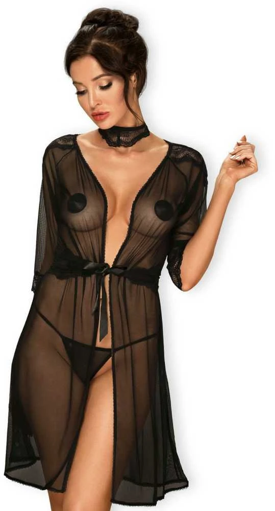 Obsessive - Lucita Peignoir Juodas S/M