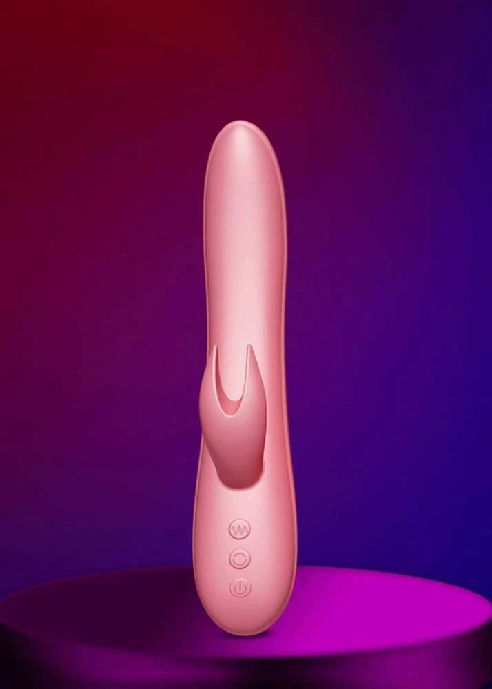 Ohh Šildomas vibratorius su sekso masažuokliu 20cm 10 režimų