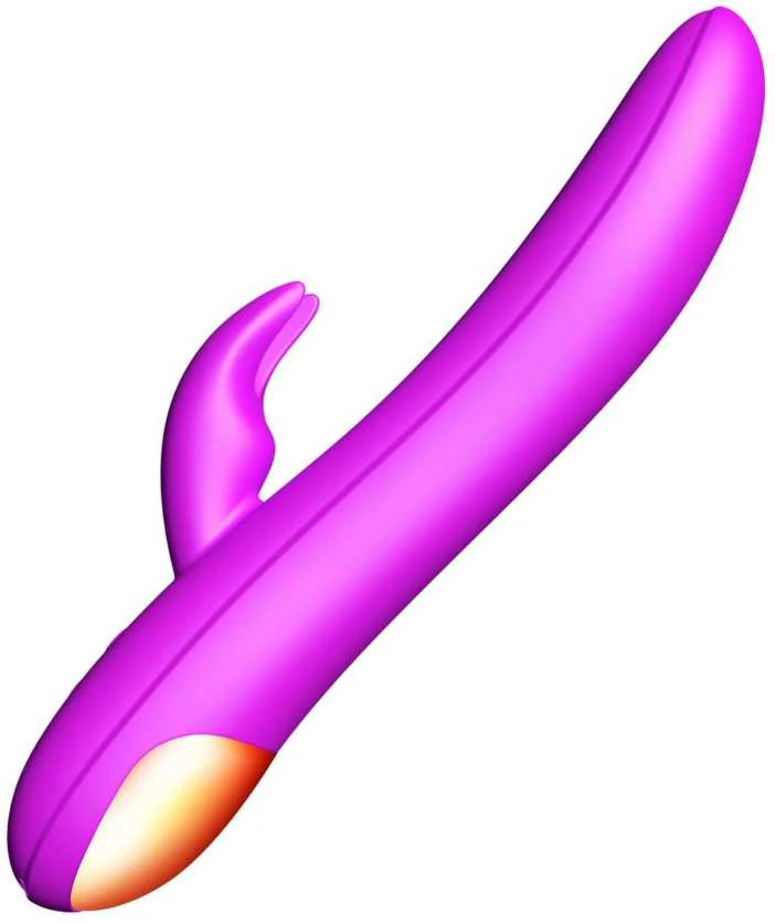 Ohh Šildomas vibratorius su sekso masažuokliu 20cm 10 režimų