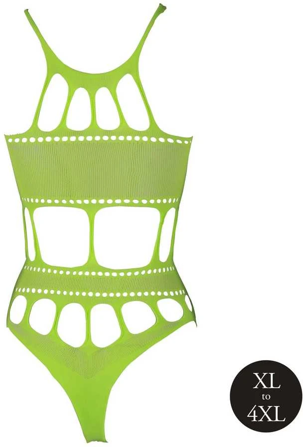 Ouch By Shots Ach! Kūnas su graikų iškirpte - Neoninis Žalias - XL/XXXXL