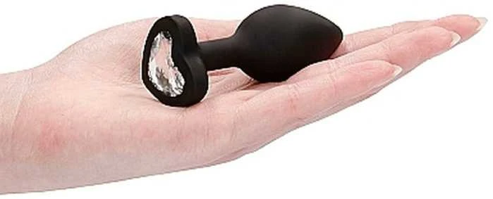 Ouch By Shots Diamond Heart Butt Plug - Įprastas - Juodas