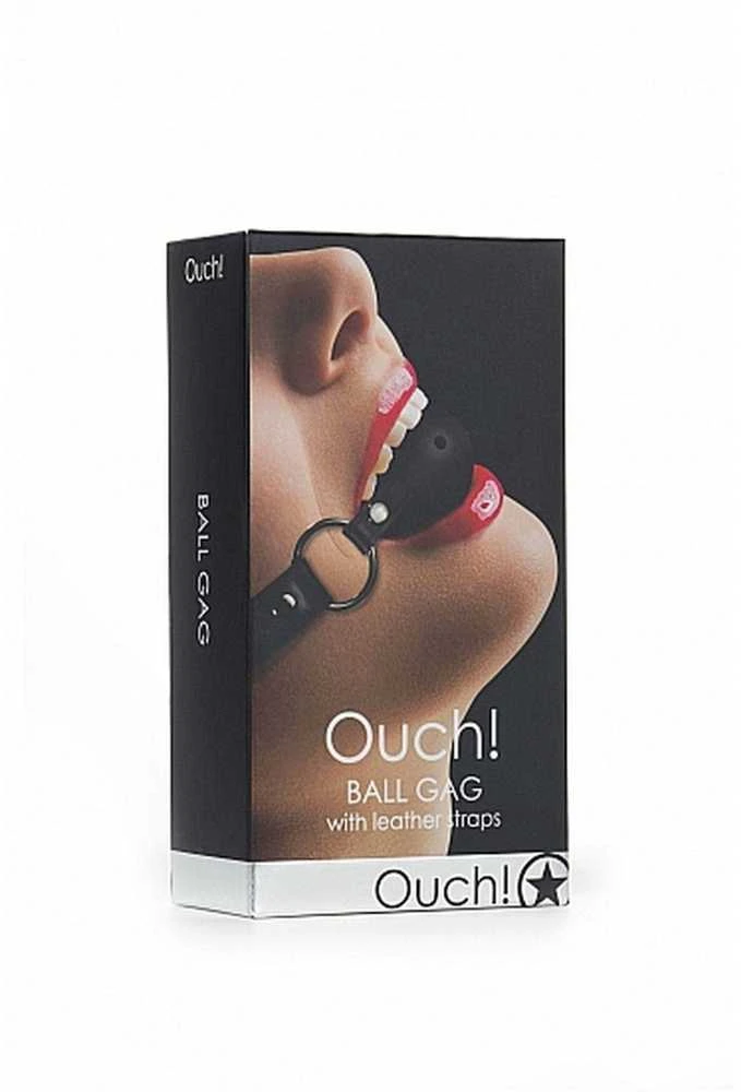Ouch! burnos kamštis su odiniais dirželiais pakuotėje