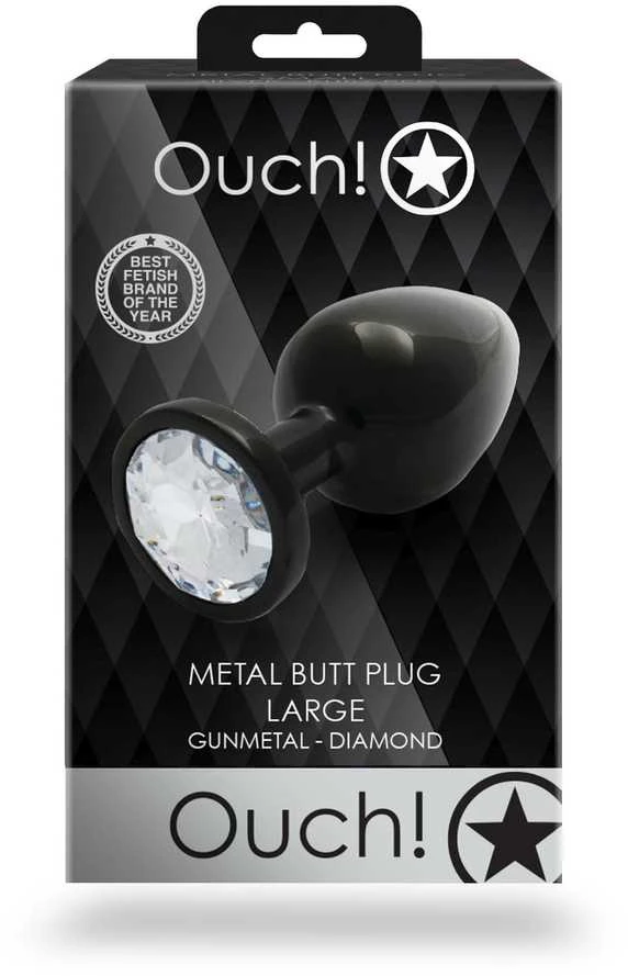 Ouch By Shots Round Gem Butt Plug - Large