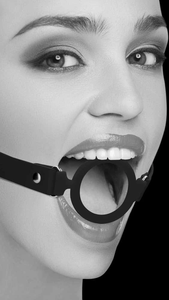 BDSM burnos žiedas su odiniu dirželiu