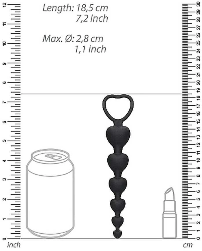 Ouch By Shots Ach! Užpakalio karoliukai su laikikliu 18,5 cm