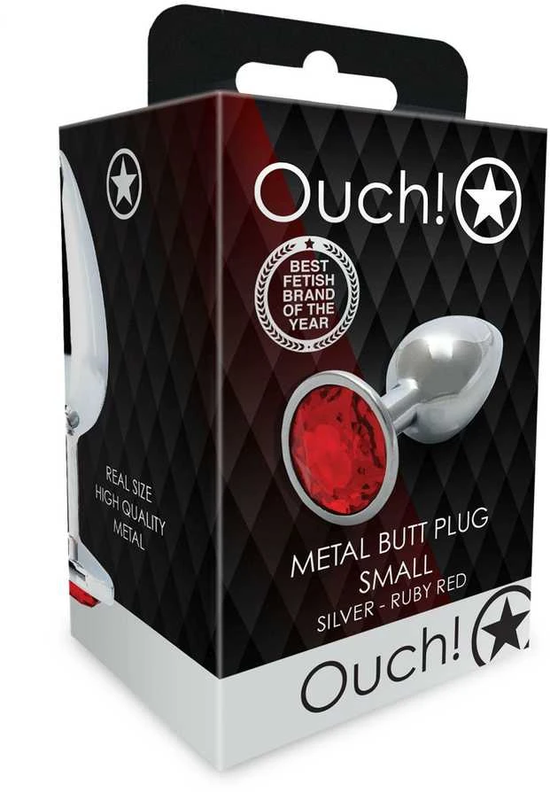 Analinis kaištis su raudonu brangakmeniu Ouch! pakuotėje