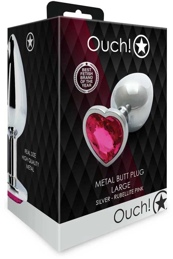 Analinis kamštis su rožiniu kristalu Ouch! pakuotėje